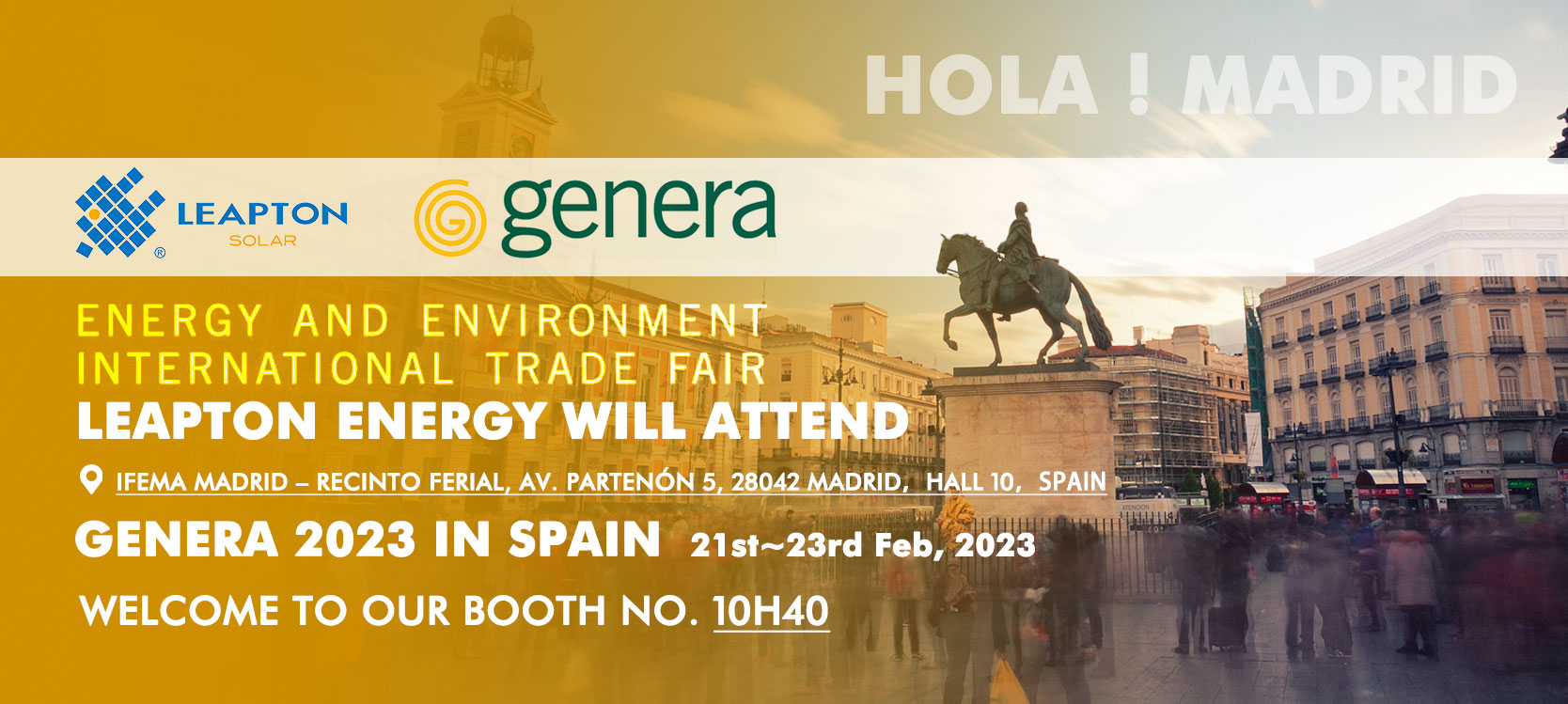 Leapton Energy will attend Genera 2023 on 21st~23rd Feb, 2023